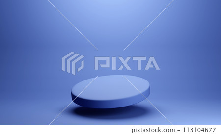3D blue floating podium product showcase display empty space background 113104677