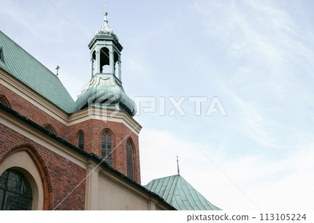 Closeup of Poznan cathedral at Ostrow Tumski in Poland 113105224