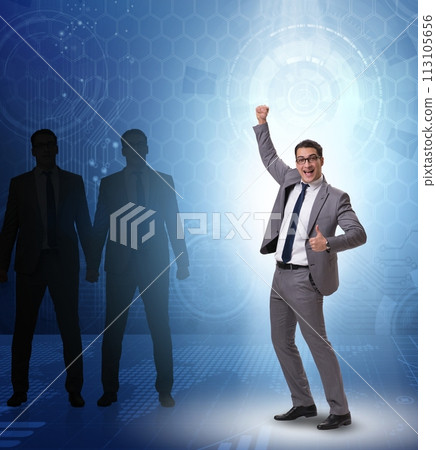 Businessman in the spotlight in business concept 113105656