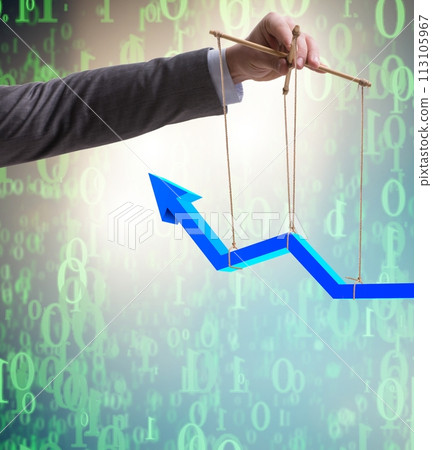 Hand supporting the growth chart line 113105967