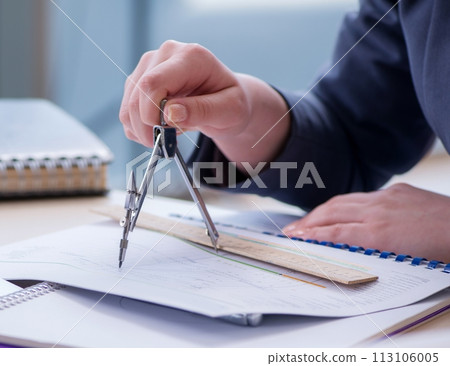 Woman architect working on the project 113106005