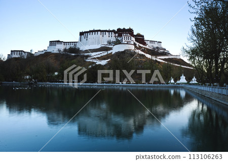 landmark of the famous Potala Palace in Lhasa, Tibet 113106263