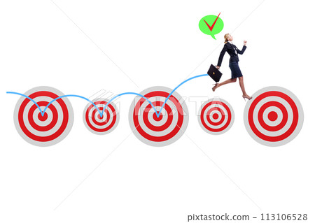 Concept of setting and achieving business objectives Concept of setting and achieving business objectives 113106528