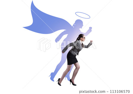 Businesswoman in the alter ego concept 113106570