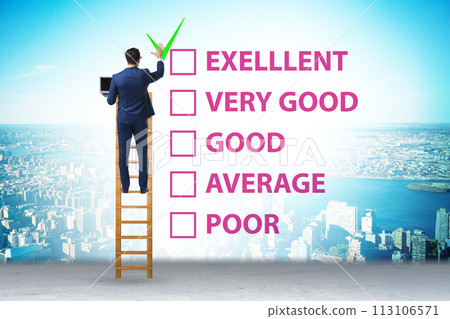 Opinion assessment concept with various options 113106571