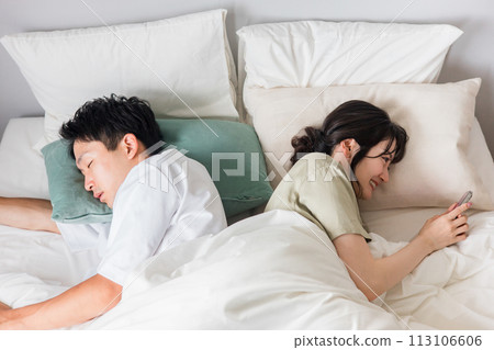 Women who are sleep deprived or sleep deprived due to smartphone addiction/smartphone habits before going to bed (sleep quality) 113106606