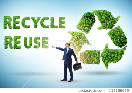 Recycling logo with ecology concept Recycling logo with ecology concept 113106629