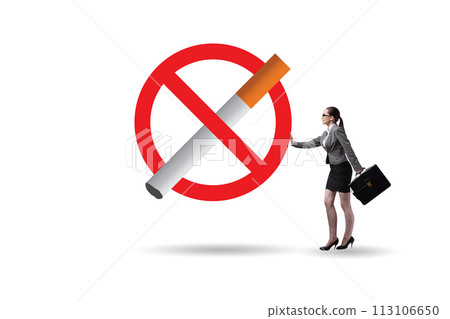 Anti smoking concept with antismoking logo Anti smoking concept with antismoking logo 113106650