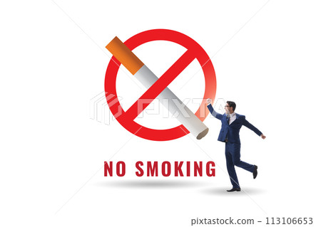 Anti smoking concept with antismoking logo Anti smoking concept with antismoking logo 113106653