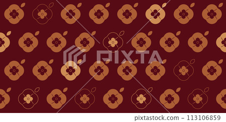 Simple seamless pattern, persimmon in golden and red tones 113106859