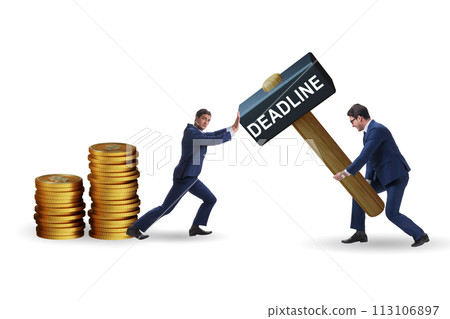 Business people in deadline concept 113106897