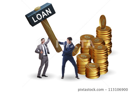 Businessman in loan and debt concept Businessman in loan and debt concept 113106900