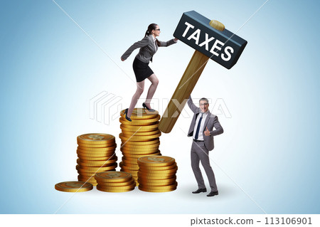 Business people in tax concept 113106901