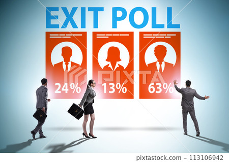 Exit poll concept for elections Exit poll concept for elections 113106942