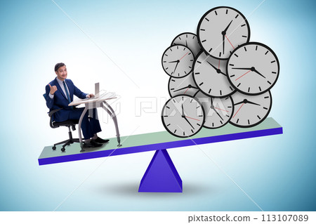 Businessman in deadline and time pressure concept 113107089