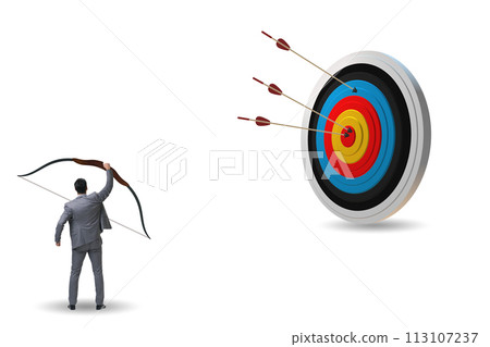 Businessman in objective setting concept Businessman in objective setting concept 113107237