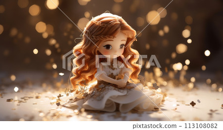 A toy doll sitting on the floor A toy doll sitting on the floor 113108082