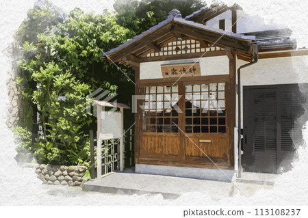 Watercolor style Tamatsukuri Onsen Nakagumi Saitokujin Matsue City, Shimane Prefecture Watercolor style Tamatsukuri Onsen Nakagumi Saitokujin Matsue City, Shimane Prefecture 113108237