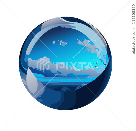 Blue sphere illustration Blue sphere illustration 113108330