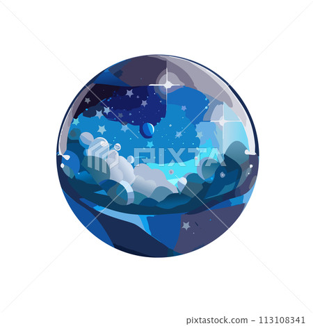 Blue sphere illustration 113108341