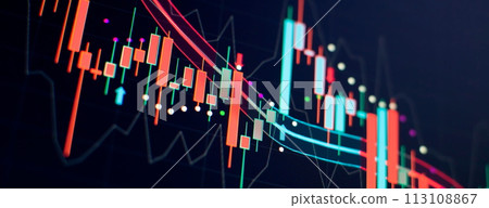 Economy trends financial business stock market graph chart candle 113108867