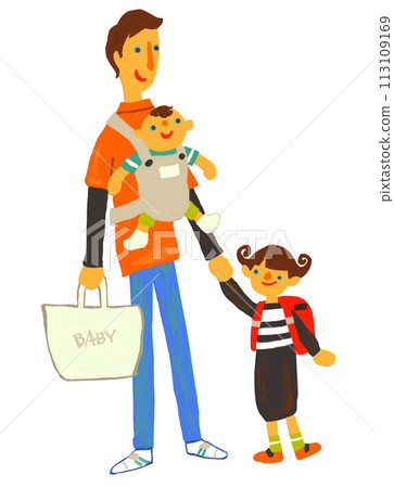 送到保育園以及小學的父親、Ikumen、育嬰假 113109169