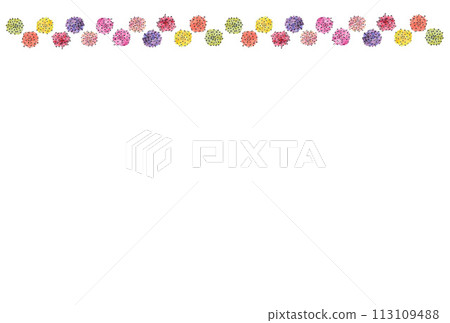 水性筆和透明水彩顏料畫的兩排大康乃馨圖解（上排） 113109488