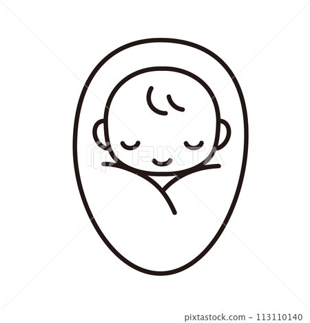 嬰兒睡在布包裹裡的簡單插圖 嬰兒睡在布包裹裡的簡單插圖 113110140