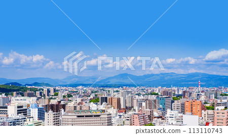 熊本市全景 遠處的阿蘇山 熊本市全景 遠處的阿蘇山 113110743