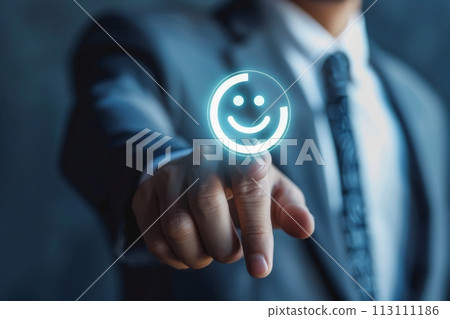 Confident Businessman happy executive colleagues partners having conversation discussing standing in Modern corporate office Confident Businessman happy executive colleagues partners having conversation discussing standing in Modern corporate office 113111186