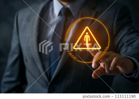 Confident Businessman happy executive colleagues partners having conversation discussing standing in Modern corporate office Confident Businessman happy executive colleagues partners having conversation discussing standing in Modern corporate office 113111190