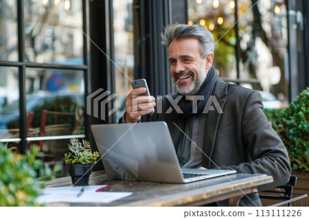 Confident Businessman happy executive colleagues partners having conversation discussing standing in Modern corporate office Confident Businessman happy executive colleagues partners having conversation discussing standing in Modern corporate office 113111226