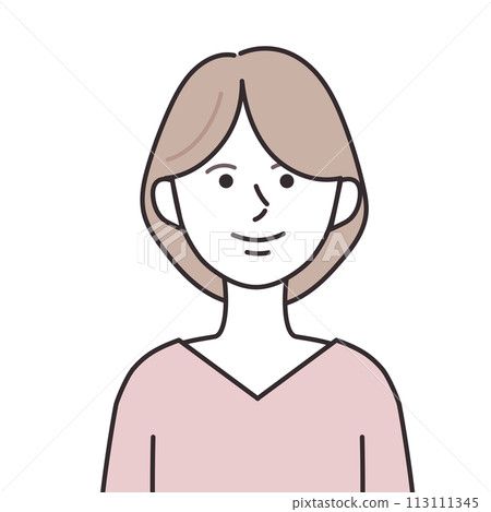 鮑伯頭髮女子穿 V 領 鮑伯頭髮女子穿 V 領 113111345