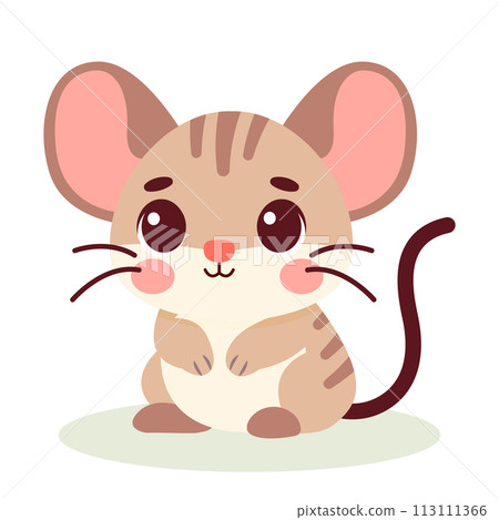Cute baby jerboa charcter. Vector illustration for children design. Flat style Cute baby jerboa charcter. Vector illustration for children design. Flat style 113111366