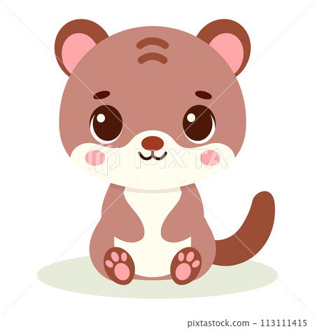 Cute baby meerkat charcter. Vector illustration for children design. Flat style Cute baby meerkat charcter. Vector illustration for children design. Flat style 113111415