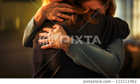 The importance of support in difficult times, help in grief and loss of loved ones, the concept of mental and physical health 113111462