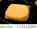 Fried tofu on a black plate 113112066