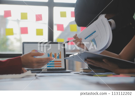 Finance manager meeting discussing company growth project success financial statistics, professional investor working start up project for strategy plan with document, laptop and digital tablet. Finance manager meeting discussing company growth project success financial statistics, professional investor working start up project for strategy plan with document, laptop and digital tablet. 113112202