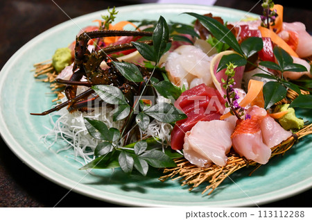 Delicious lobster and sashimi 113112288