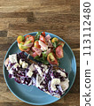 colorful salad open sandwich 113112480