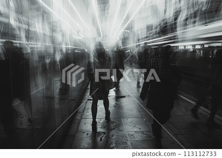 society where memories are bought and sold like commodities, where individuals can trade recollections of their past experiences for fleeting moments of happiness or escape 113112733