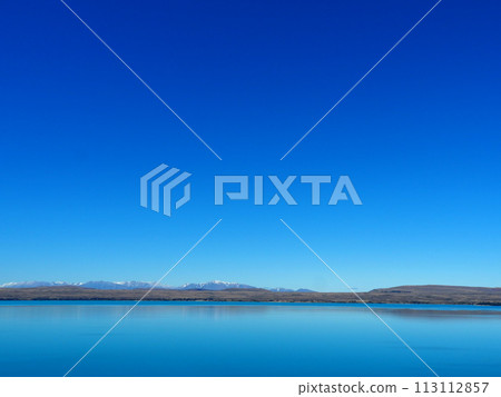 blue sky and lake pukaki blue sky and lake pukaki 113112857