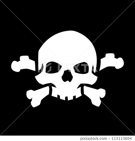 Skull and crossbones on a dark background. 113113604