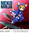 SF cat ninja's flying saucer shuriken attack 113114122