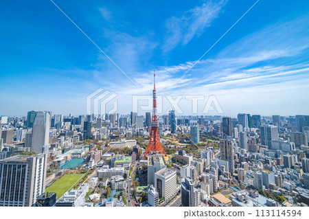 View of Tokyo cityscape from Azabudai Hills View of Tokyo cityscape from Azabudai Hills 113114594