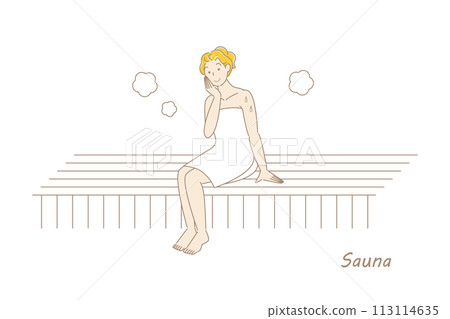一個可愛的熱愛桑拿的女人在桑拿房裡享受桑拿準備桑拿女孩簡單插圖向量 一個可愛的熱愛桑拿的女人在桑拿房裡享受桑拿準備桑拿女孩簡單插圖向量 113114635