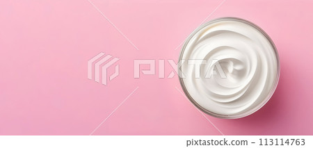 Spa skincare essentials, cream in a luxurious jar. Organic moisture for healthy, radiant skin 113114763