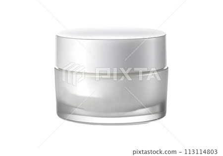 A white jar of skincare perfection. Clean and clear, the essence of beauty care 113114803
