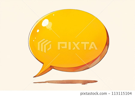 yellow speech bubble and shadow 113115104