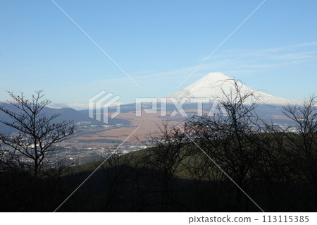 從蘆之湖天際線眺望富士山 從蘆之湖天際線眺望富士山 113115385